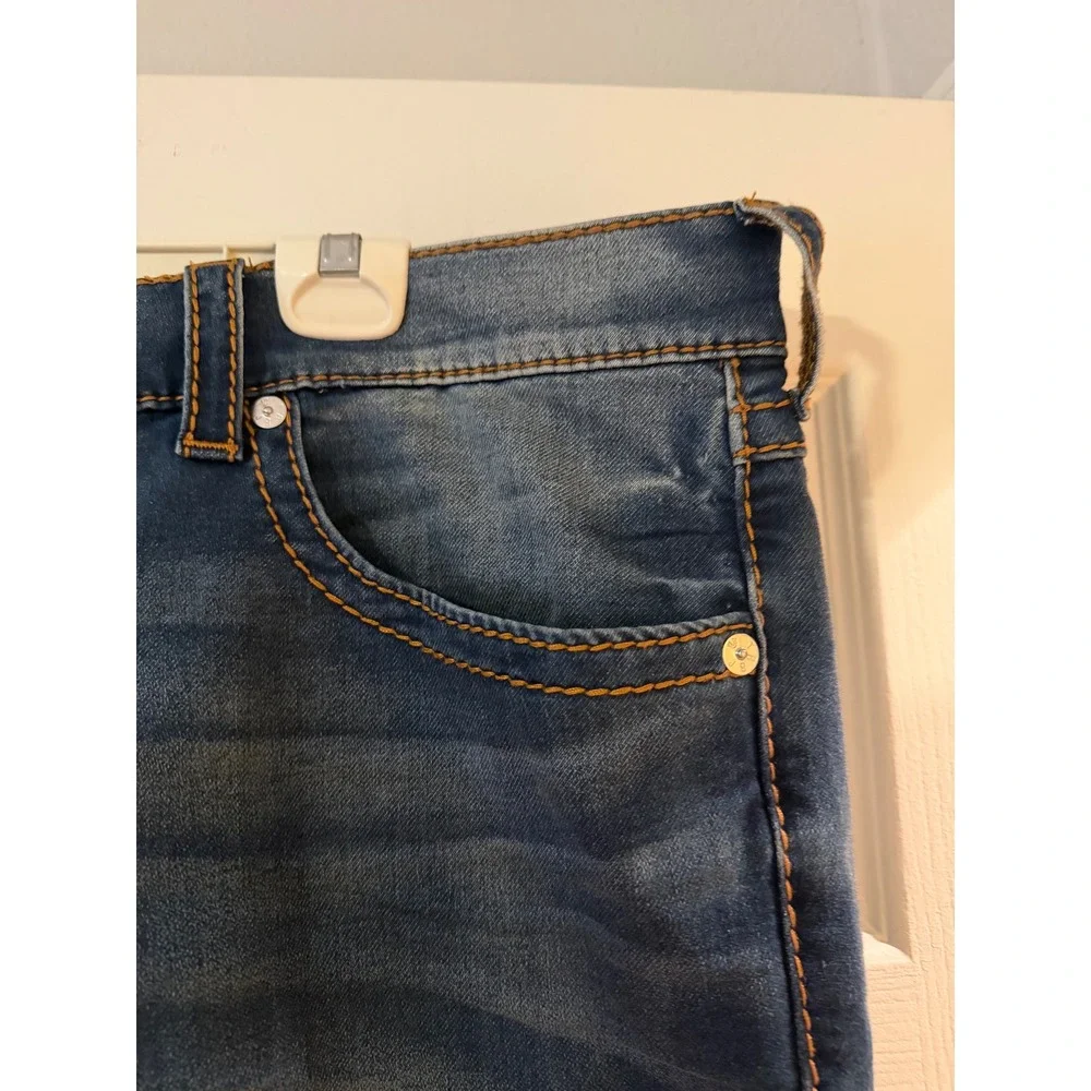 True Religion Jeans Mens 40x31 Blue Ricky Relaxed Straight Flap Pocket Y2K